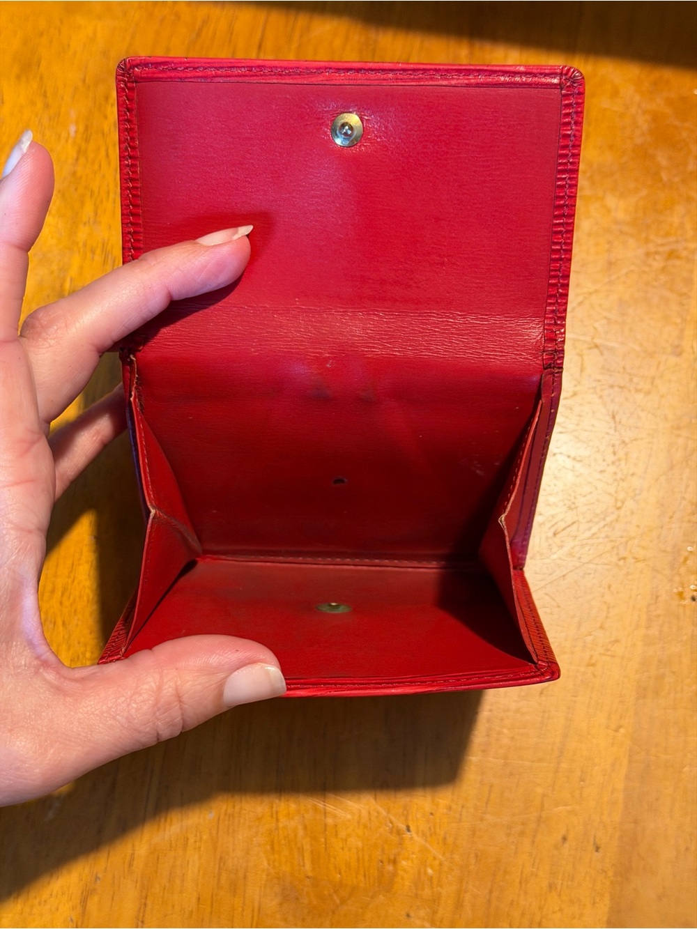 Louis Vuitton Red Epi Leather bi fold wallet - Picture 7 of 9
